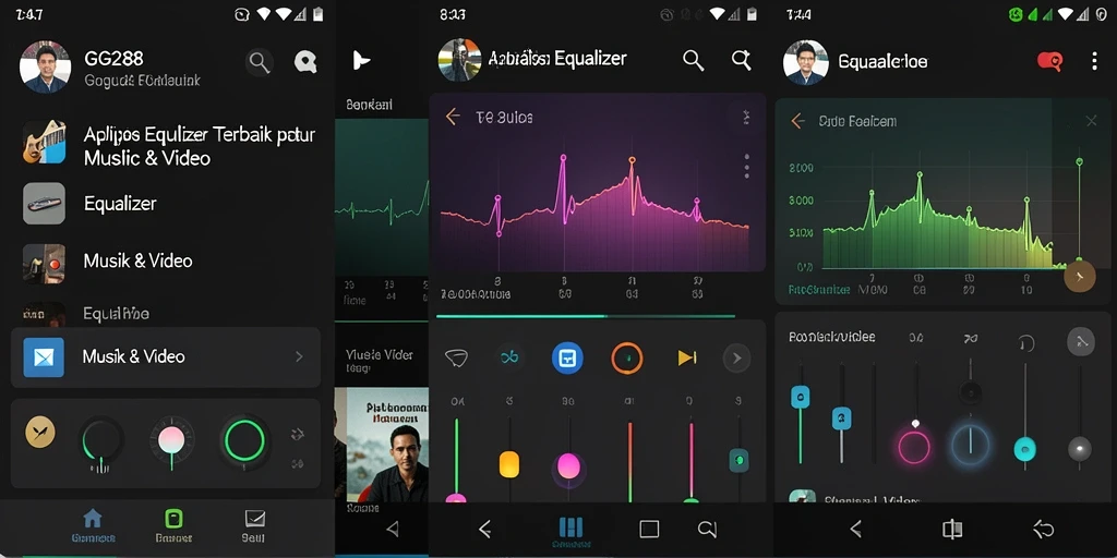 Antarmuka aplikasi Equalizer GG288 yang intuitif dan mudah digunakan.