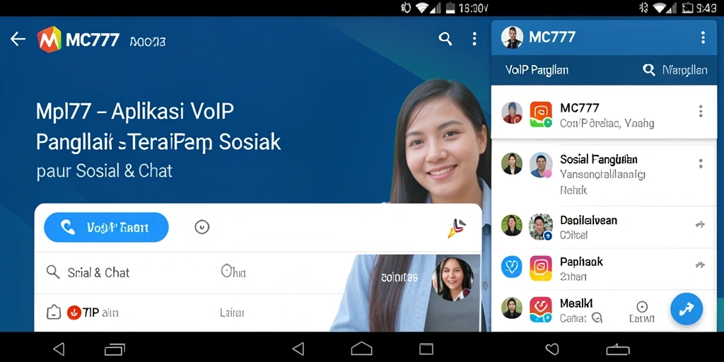 Tampilan antarmuka utama MC777 untuk VoIP Panggilan yang user-friendly.