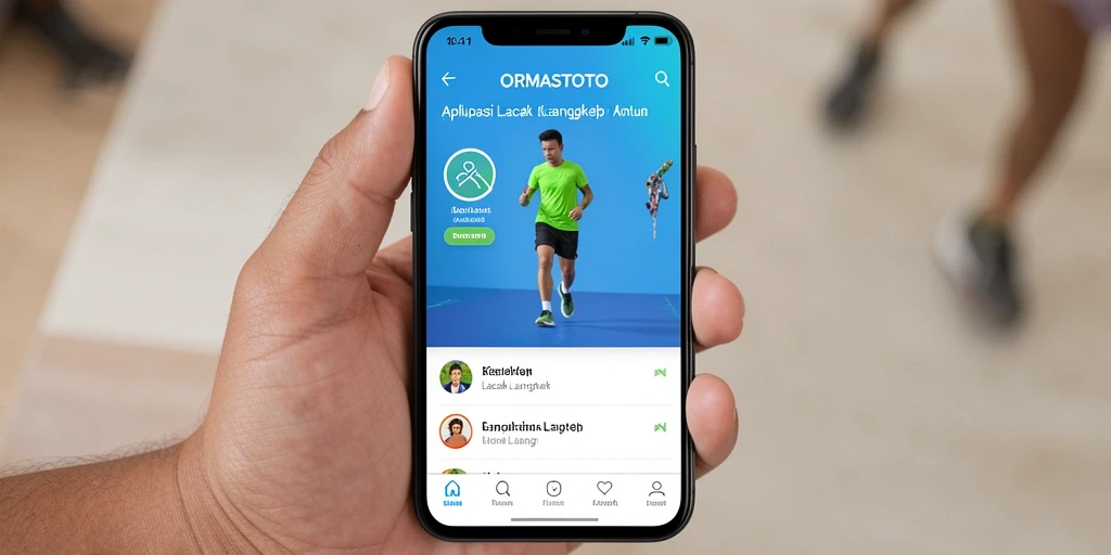 Tampilan antarmuka ORMASTOTO saat melacak langkah.