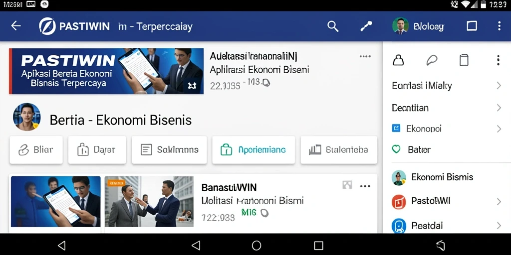 Antarmuka PASTIWIN menampilkan informasi Ekonomi Bisnis yang komprehensif.