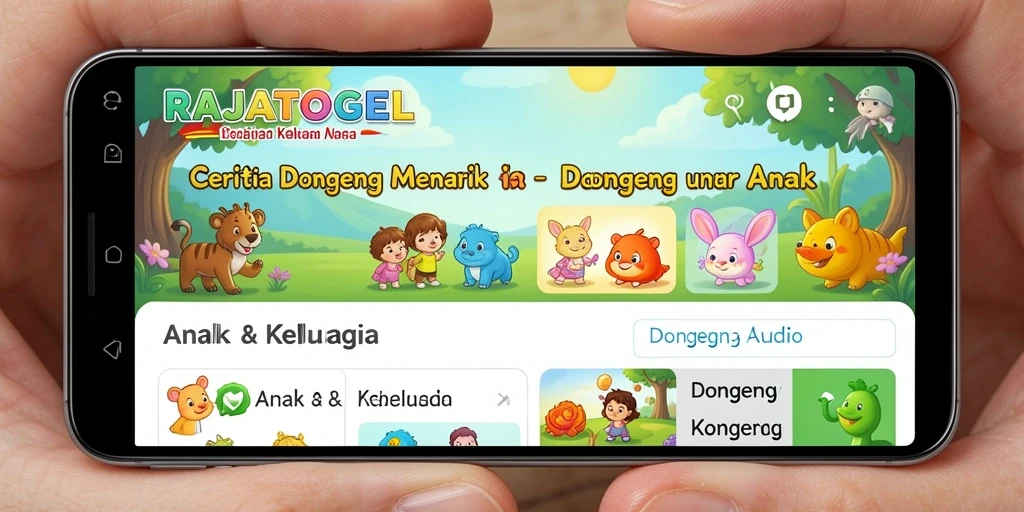 Tampilan antarmuka RAJATOGEL yang menarik dan ramah anak.