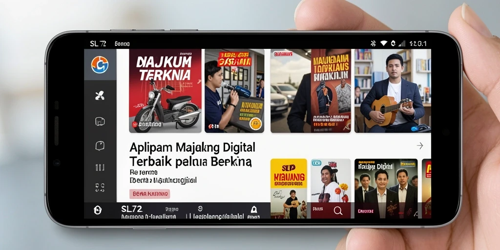 Screenshot utama SL72 menunjukkan tampilan antarmuka Majalah Digital yang modern dan menarik.