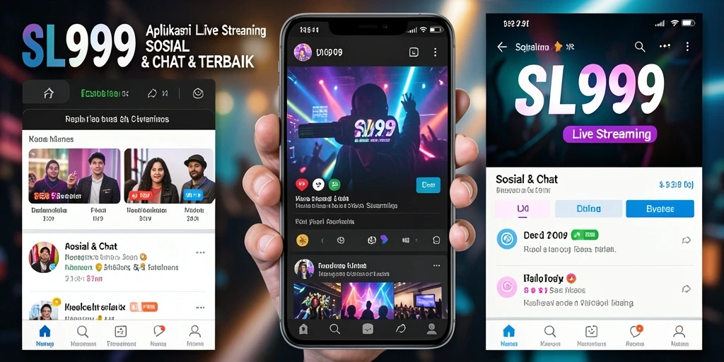 Tampilan antarmuka aplikasi Live Streaming SL999 yang menarik dan fungsional.